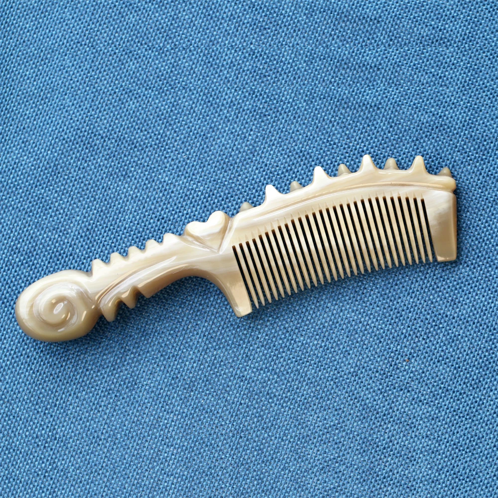 Natural White Buffalo Horn Combs Anti-Static Comb Hair Massage Comb Brushs with Pouch Bag 3