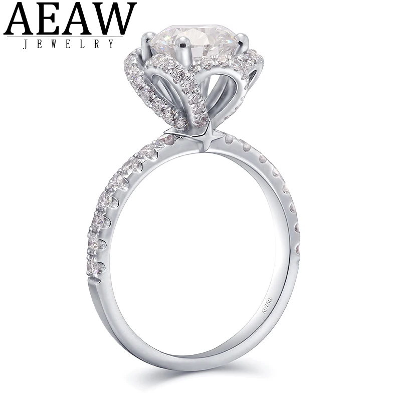 

HPHT CVD Lab Growm Diamond Ring 1.535ct D VS1 18K Gold Jewelry Flower Shape Graceful Engagement Wedding