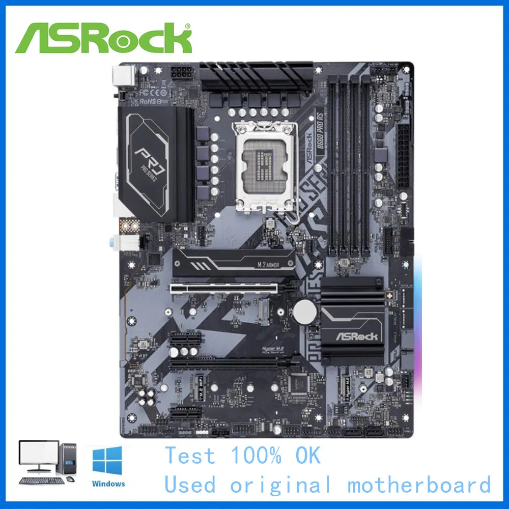 Per Intel B660 Usato Asrock B660 Pro Rs Socket Lga1700 Ddr4 Scheda Madre Desktop 12Th Gen Supporto Scheda Madre 12400 12700