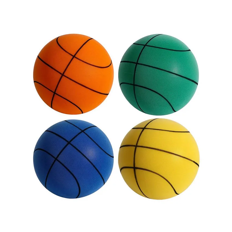 18cm/22cm Silent basketball racket ball for children's indoor training Baby silent sponge elastic small leather ball toys 4