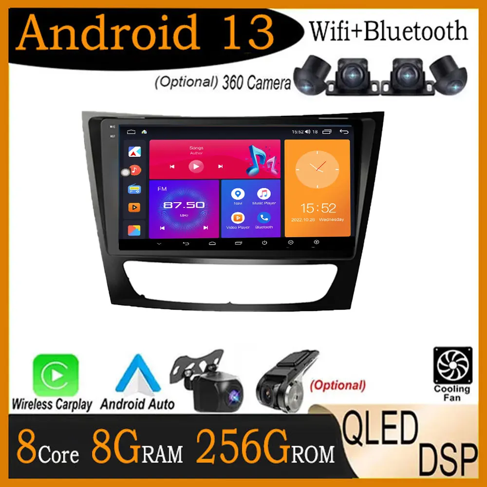 

9" Android 13 For Mercedes Benz E Class S211 W211 CLS Class C219 2002 - 2010 Car Radio Multimedia Video Player GPS Navigation