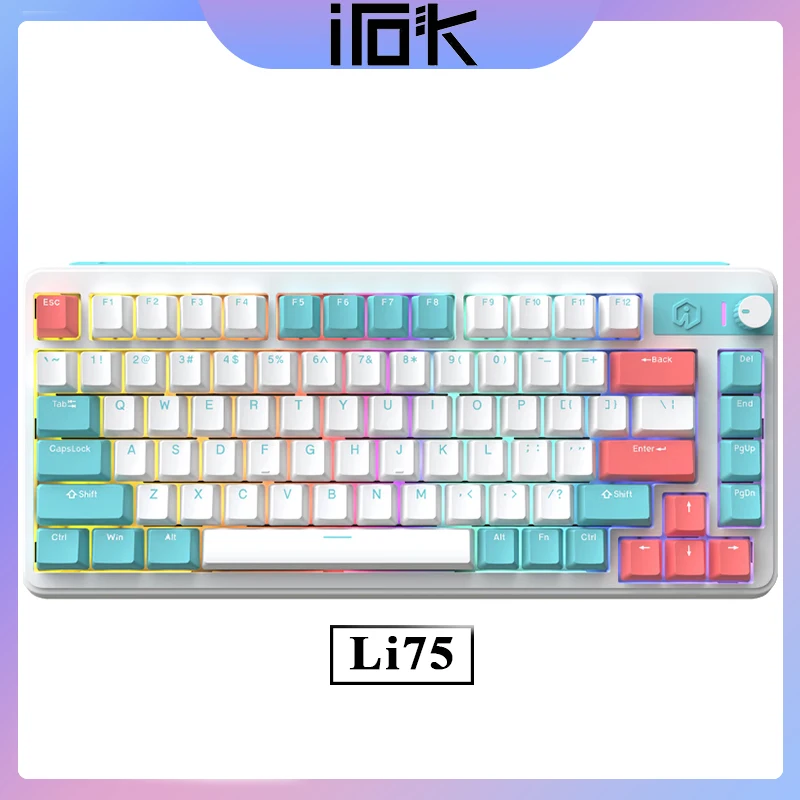 

Irok Li75 Customized Mechanical Keyboard Hot Plug Axis E-Sports Game Desktop Computer Wireless Keyboard