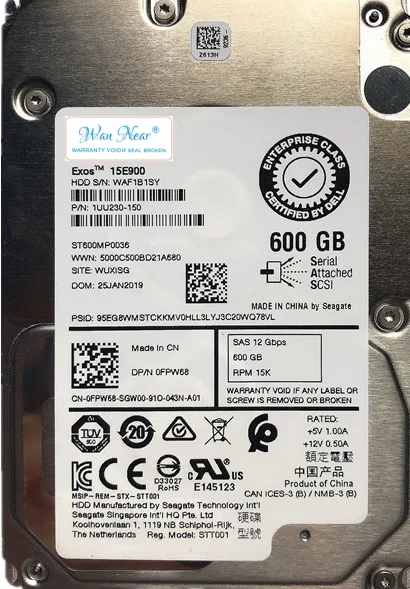 

Для сервера 600G 15K SAS 2,5 12G ST600MP0036 0FPW68