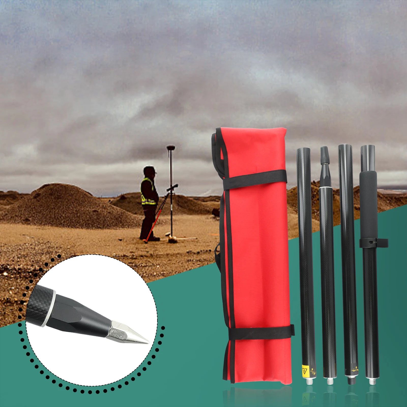 

4pcs Carbon Rods Compatible With GPS Interfaces Lightweight And Portable Easy To Assemble Not Insulated 2m 32mm Diameter