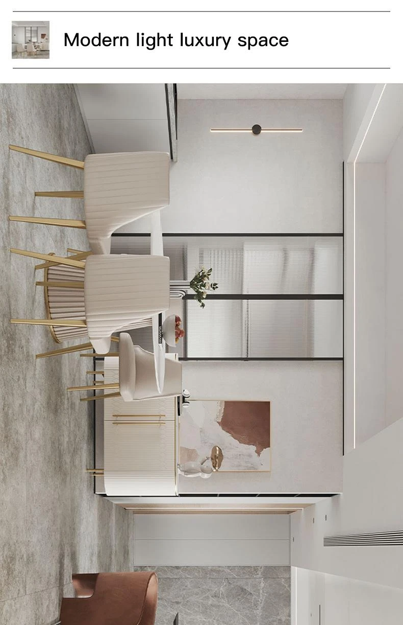 Description Picture 5 of itemModern Simple Luxury Dining Table Rock Slab Round Kitchen Table Household Marble Dining Table And Chair Combination Furniture