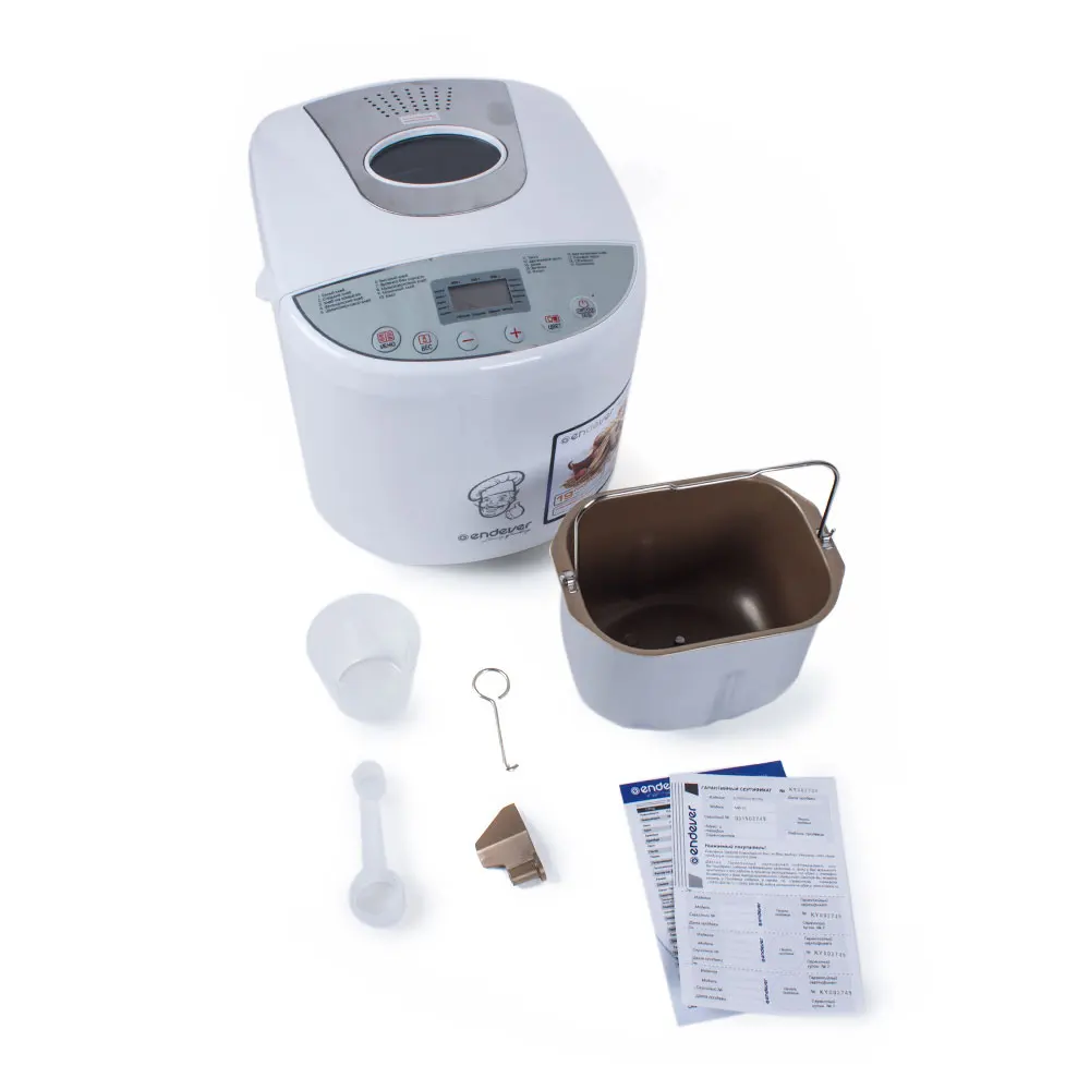 Хлебопечь Endever Skyline MB-51 (Мощность 650 Вт, вес выпечки до 900 г, 19 программ, автоподогрев, таймер)