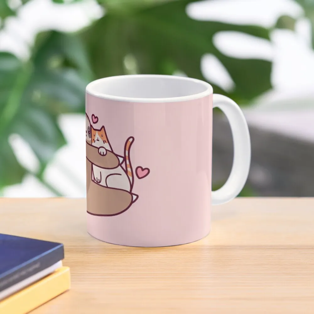 

Sloth Loves Cat Coffee Mug Original Breakfast Cups Beautiful Tea Mugs
