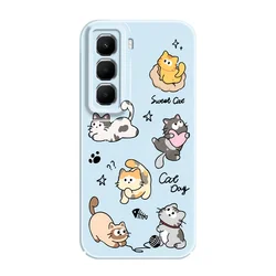 Happy Cat Phone Case - Stylish Protective Hard Cover with Film for Infinix Hot 12 Play (Color 1)