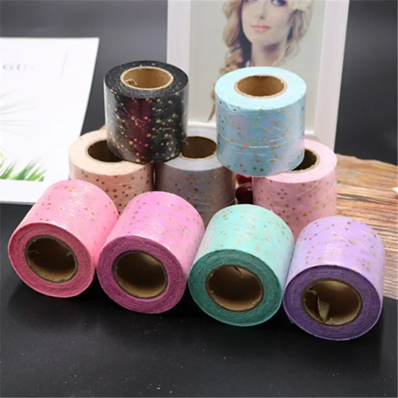 스타 Tulle Confetti 반짝이 Tulle 베이킹 케이크 토퍼 투투 Pom Bow 소프트 스팽글 Tulle DIY 웨딩 생일 장식 25 야드/롤