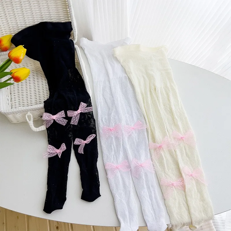 Description Picture 5 of itemPink Velvet Bow Embroidery Pearl Tights Pantyhose Fashion Women Tights JK Lolita Styles Sweet Girls Kawaii Cute Tights Wholesale