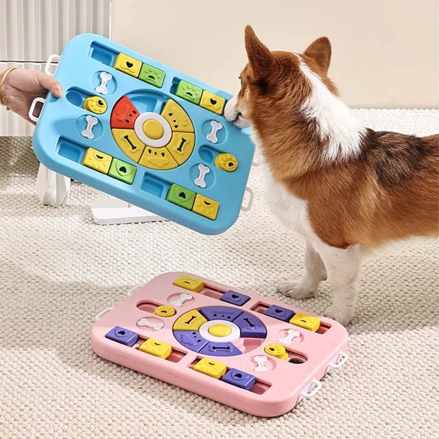 Pet  Puzzle Toys Cat Dog Soothing And Anti-slip Square Shaped Slow Food Non-Slip Bowl Interactive Pet Training Toy For Dogs Cats 5