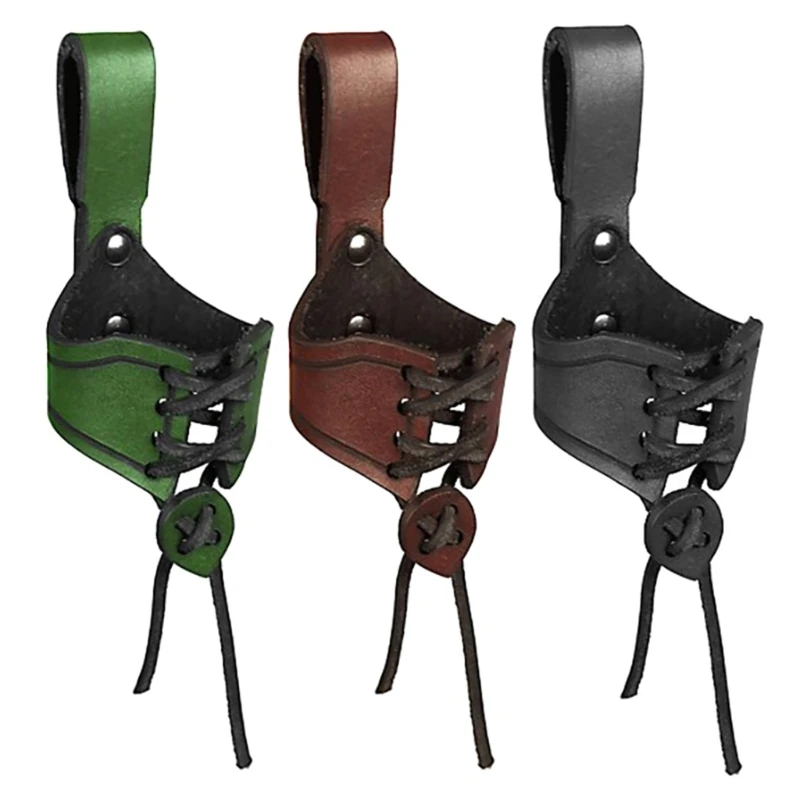G92F Horn Shaped Mug Cover Medieval Mug Cup Holder Horn Cup Sleeve Beer Holsters Belt 2