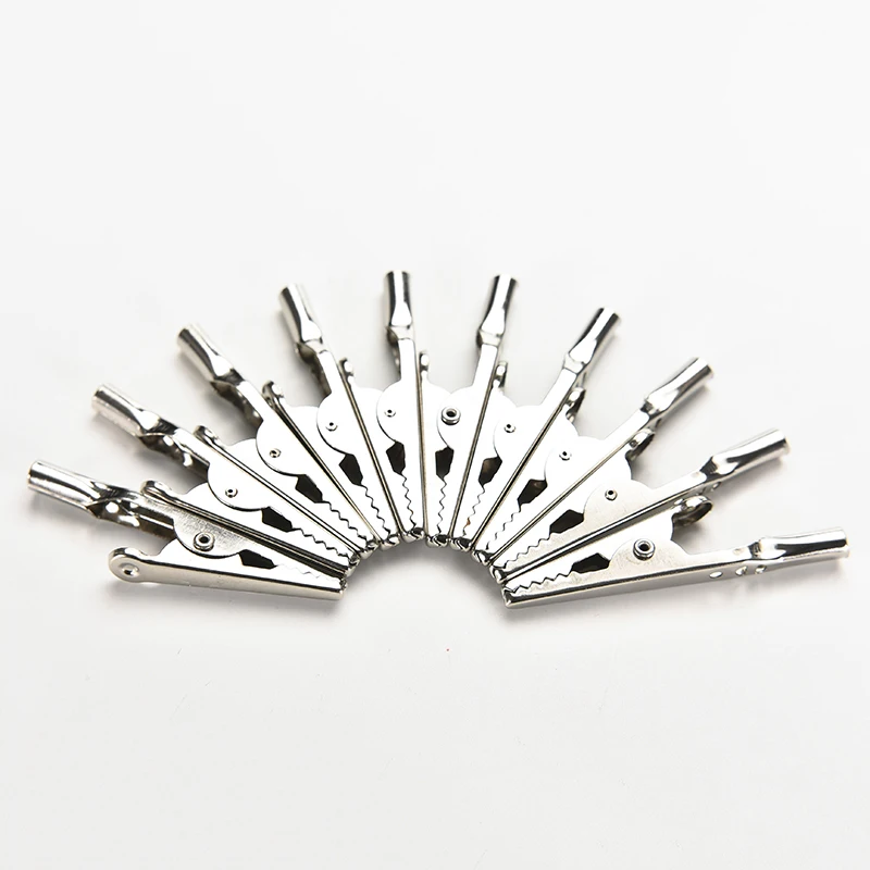 10Pcs/lot 52mm Alligator Clips Metal Alligator Crocodile Test Clips Cable Lead Screw Fixing
