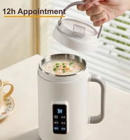 Bouilloire électrique 800 ml, cuiseur à porridge programmable, pot spécial portable en acier inoxydable 304, tasse santé multifonctionnelle, cuiseur à riz 500W 4