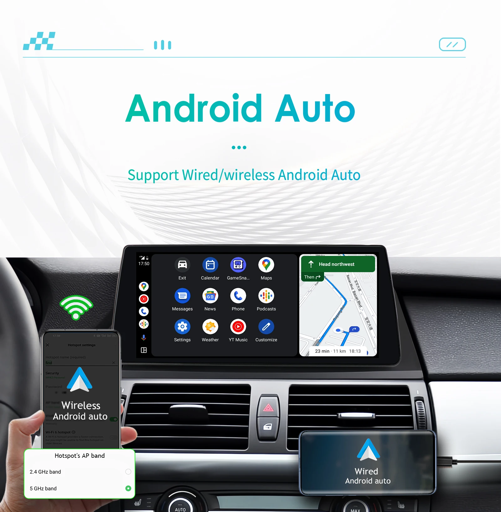 Hizpo Android Autoradio for BMW X5 E70 X6 E71 CCC CIC 2007 - 2013 UI8581 Intelligent Multimedia GPS RDS DSP Android Auto CarPlay