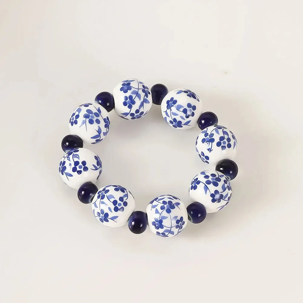 Napkin Ring 6/12pcs Creative Ethnic Style Hand-painted Blue And White Beads