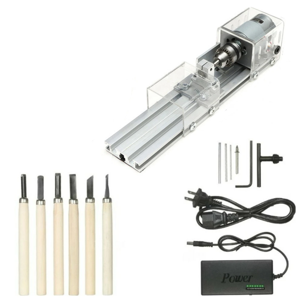 Mini Lathe Machine Tool DIY Woodworking Wood lathe Milling machine Grinding Polishing Beads Drill Rotary Set |