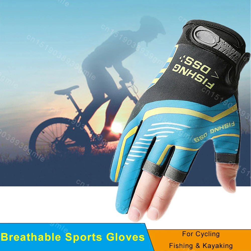 Fishing Gloves High Quality Fishing Sun Protection Male Sunscreen Three Finger Cut Gloves Anti-Slip Drive Breathable Thin