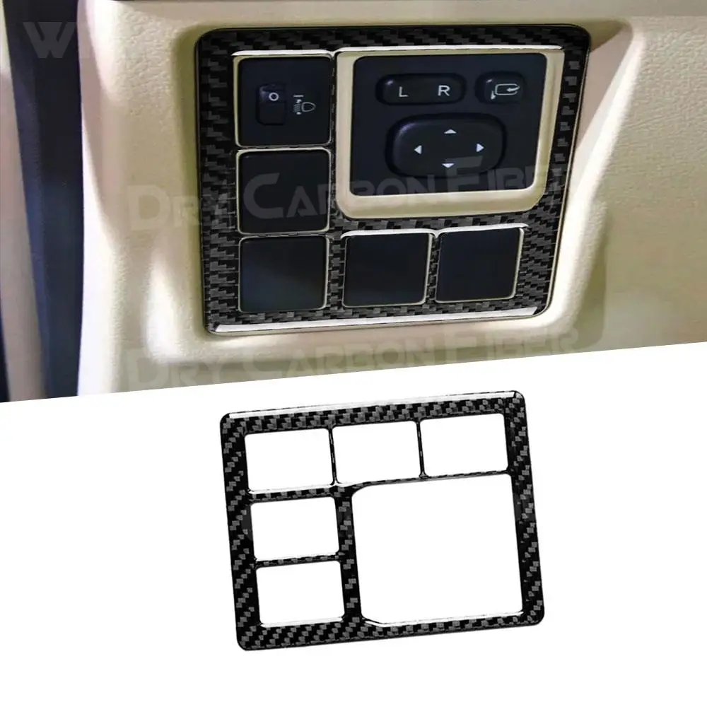 

Carbon Fiber Car Headlight Adjustment Switch Button Trim Frame Cover Sticker For Toyota Land Cruiser Prado 2014-2017 Accessories