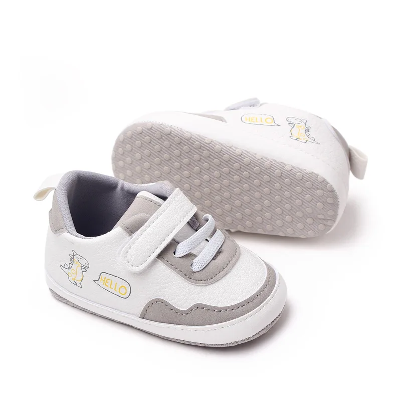 Brand Infant Crib Shoes for Baby Items Boy Cartoon Dinosaurs Sneakers Newborn Stuff Toddler Soft Sole Trainers Christening Gifts