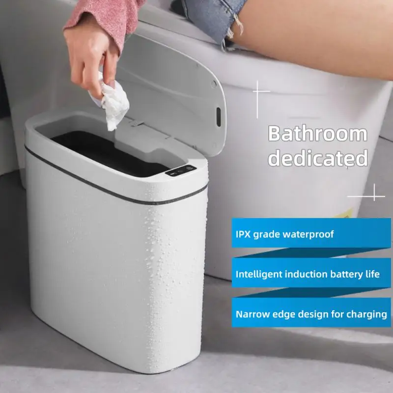 

Intelligent Trash Bin Automatic Smart Sensor Trash Can Rechargeable Induction Touchless Dustbin Bathroom Kitchen Garbage Bin