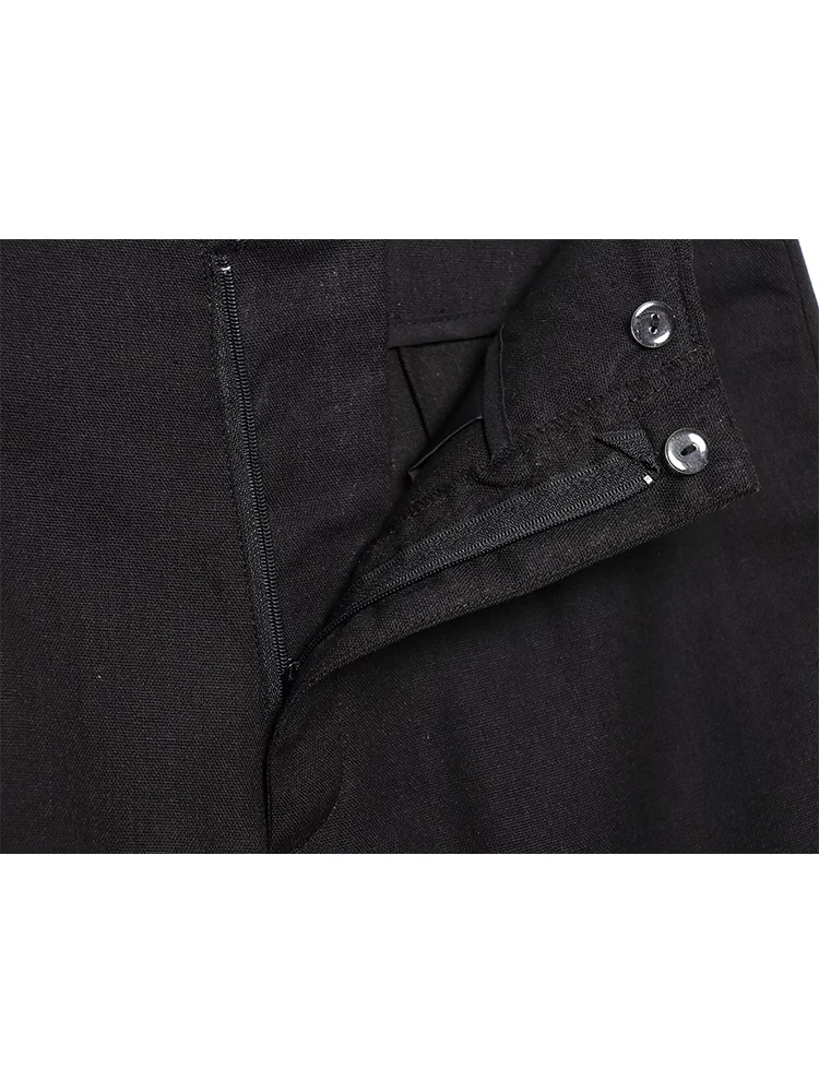 TFMLN Elegant Women Pant Set V Neck Sleeveless Belt Vest Top High Waist Side Pocket Solid Long Pant OL Commuting 2 Piece Suit