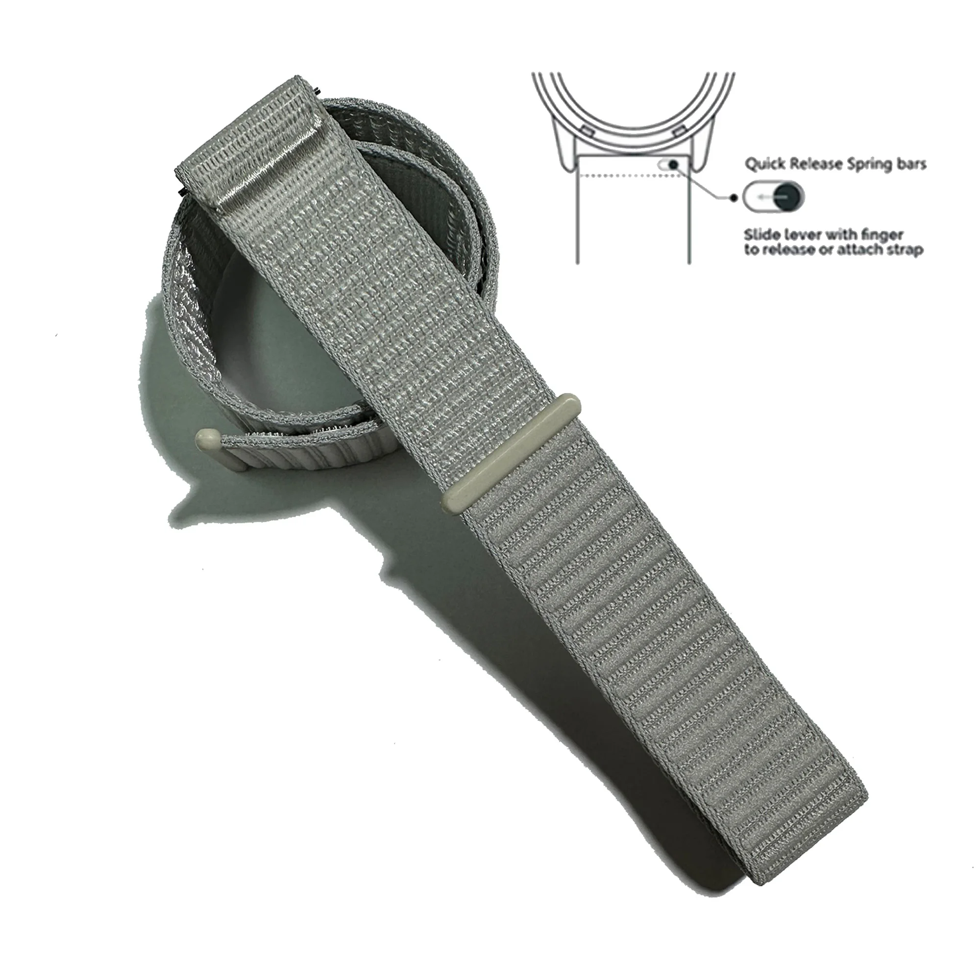 Enhanced Quick Release Nylon Elastic Watch Strap with Adjustable Hook and Loop Closure, 22mm Width