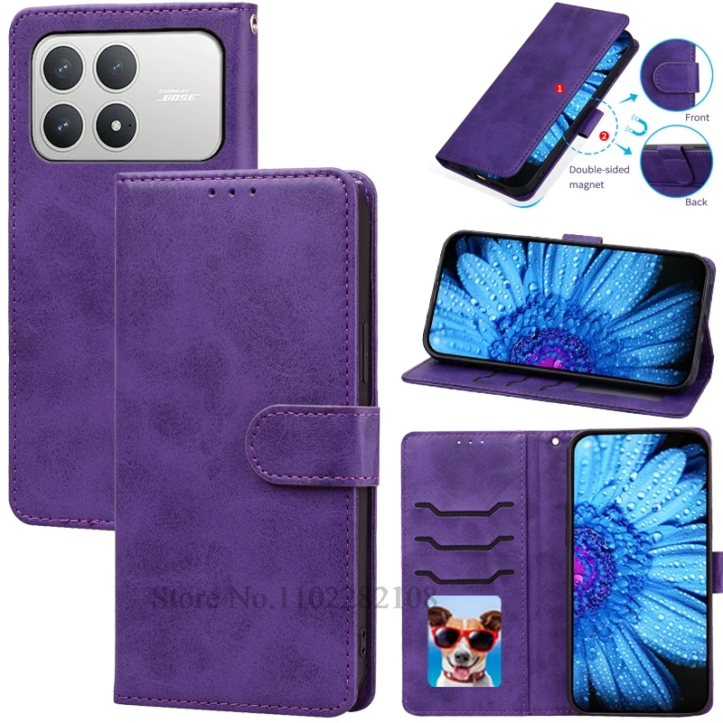 Leather Flip Wallet Case - Elegant Silicone Book Cover