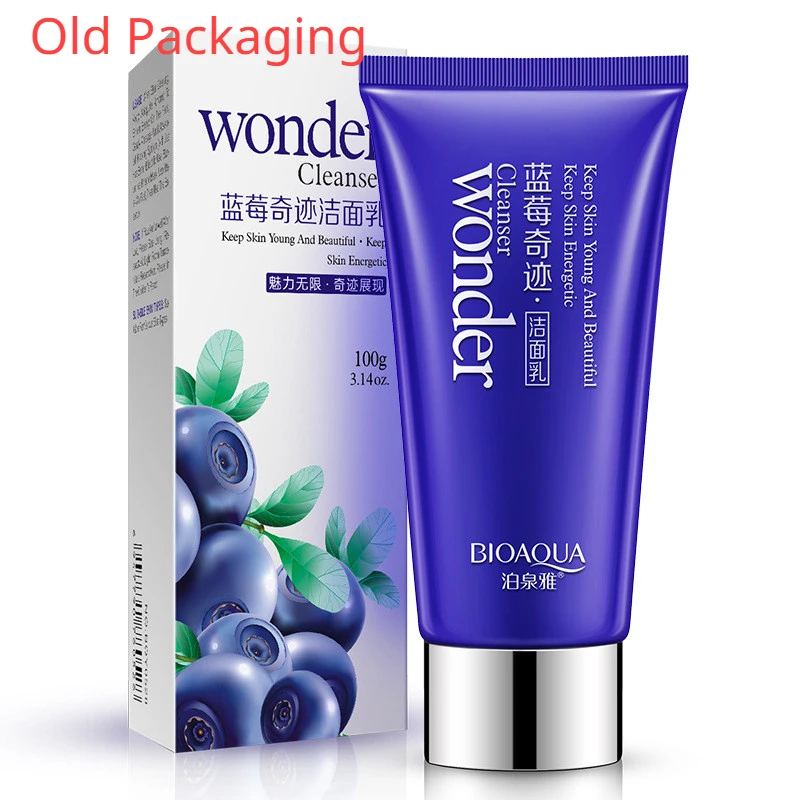 BIOAQUA Blueberry Facial Cleanser Plant Extract Rich Foaming Facial Cleansing Moisturizing Oil Control Face Skin Care face wash