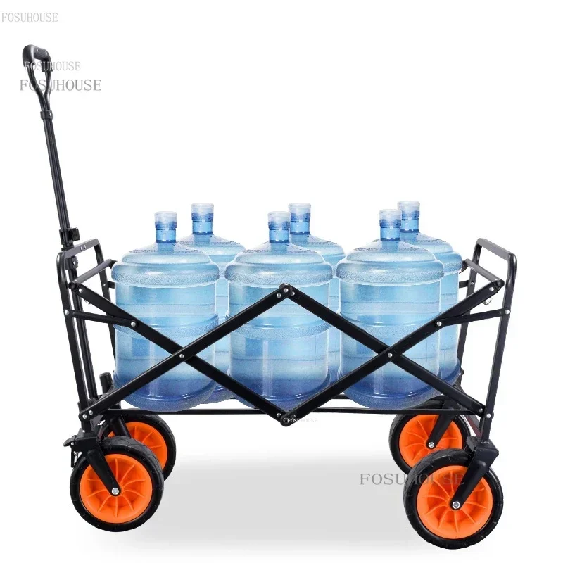 Outdoor Garden Carts Camping Cart with Wheels Garden Supplies Folding Cart Picnic Fishing Shopping Portable Trailer