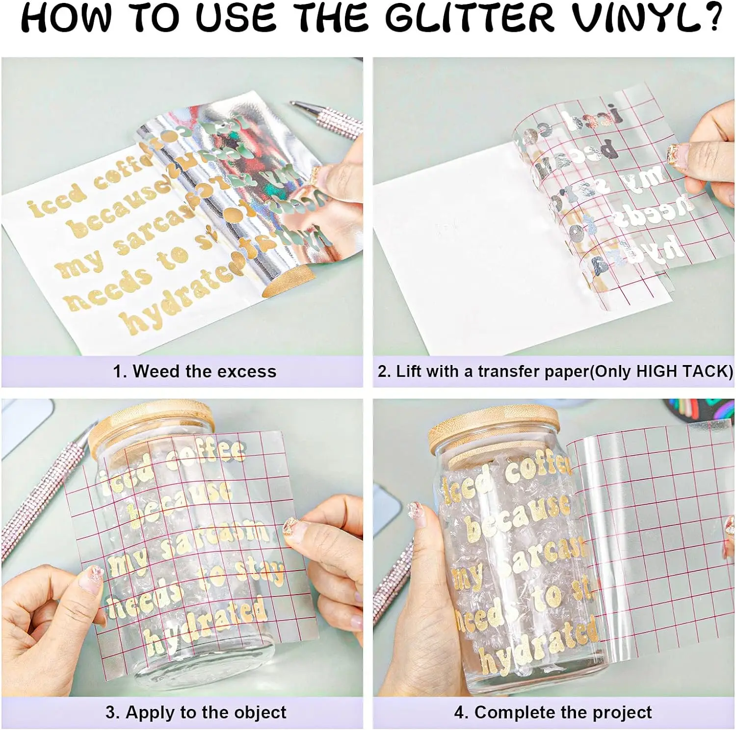 Festive Glitter Permanent Vinyl for Creative Decorations and Crafts