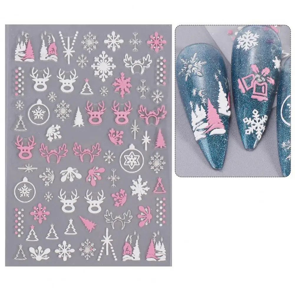 

Christmas Nail Art Supplies Exquisite Christmas Nail Art Stickers Snowflake Snowman Pattern Manicure for Women for Christmas