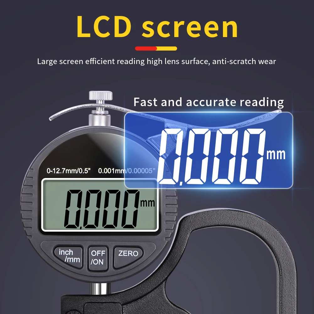 Digital Micrometer Thickness Gauge thickness gauge Width Measuring Tool Electronic Thickness Meter Measure Of Paper Cloth Metal 0.01mm