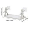 New Creative Bathroom Storage Shelves Cute White Doll Villain Shelves Shelf Self-adhesive Bathroom Cosmetics Storage Racks 6