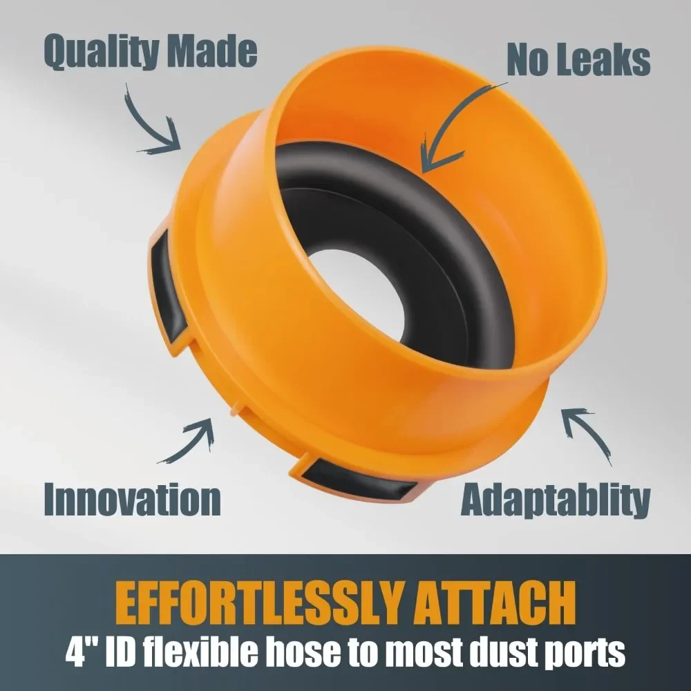 15 Amp Portable Benchtop Thickness Planer with Dust Port, Quick Connect Port/Hose Adapter and 4" X 10' PVC Dust Collection Hose