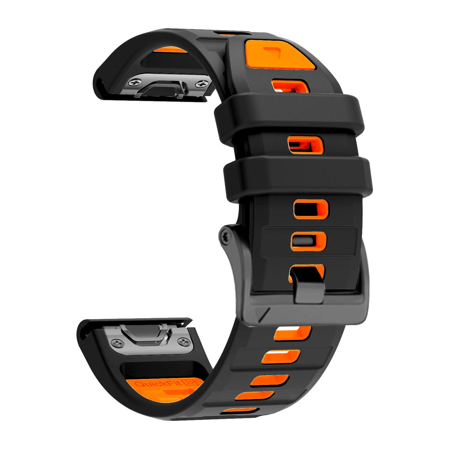 Enhanced Sports Silicone Watch Band - QuickFit 22mm & 26mm Replacement Strap Bracelet