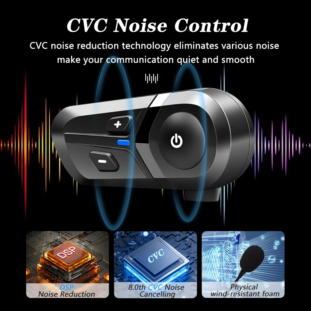 Cvc Noise Isolation Technology Moto Helmet Bluetooth Headset