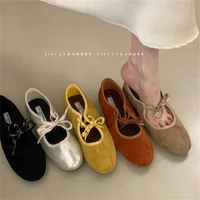 Bailamos 2025 Women Flats Lace Up Ladies Square Toe Flat Heel Sandals Spring Loafers Shoes Casual Oxford Shoes Female Flat Shoes - Image 2