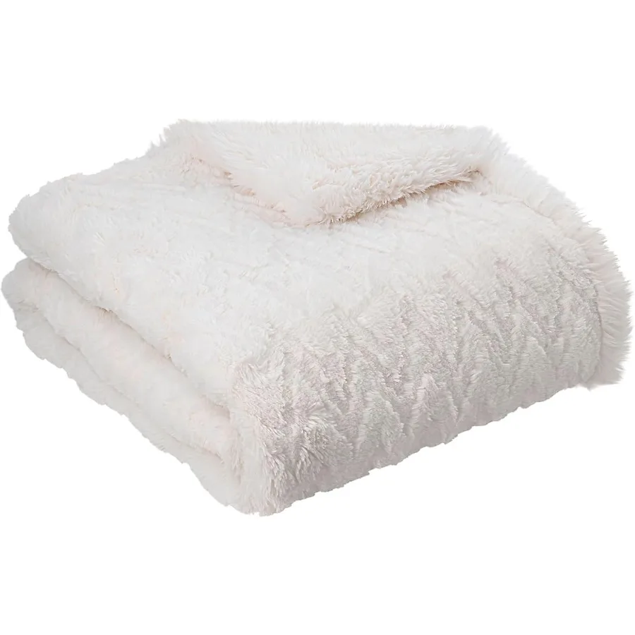 Premium Reversible Queen Size Luxury Faux Fur Throw for Couch Sofa or Queen Size Bed Plush Cozy Soft Blanket Ideal for Sleeping