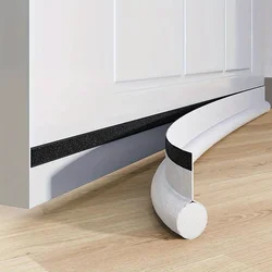 Adjustable Weatherproof Under Door Seal Strip - Draft and Cold Air Blocker (White - B3956B)