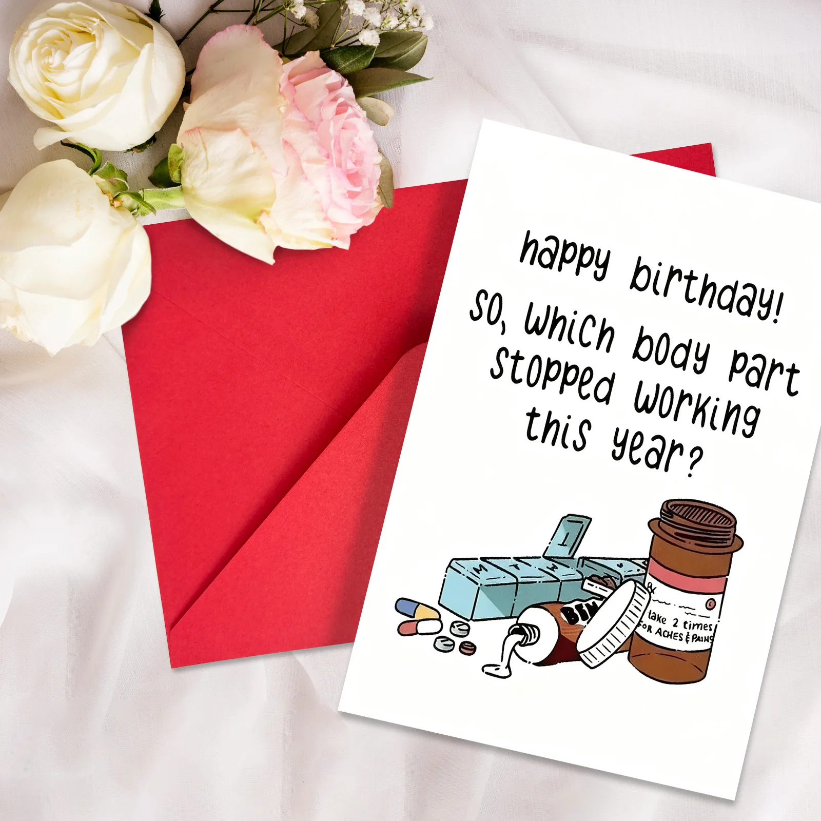 Humorous Birthday Greeting Card with Self-Deprecating Health Humor