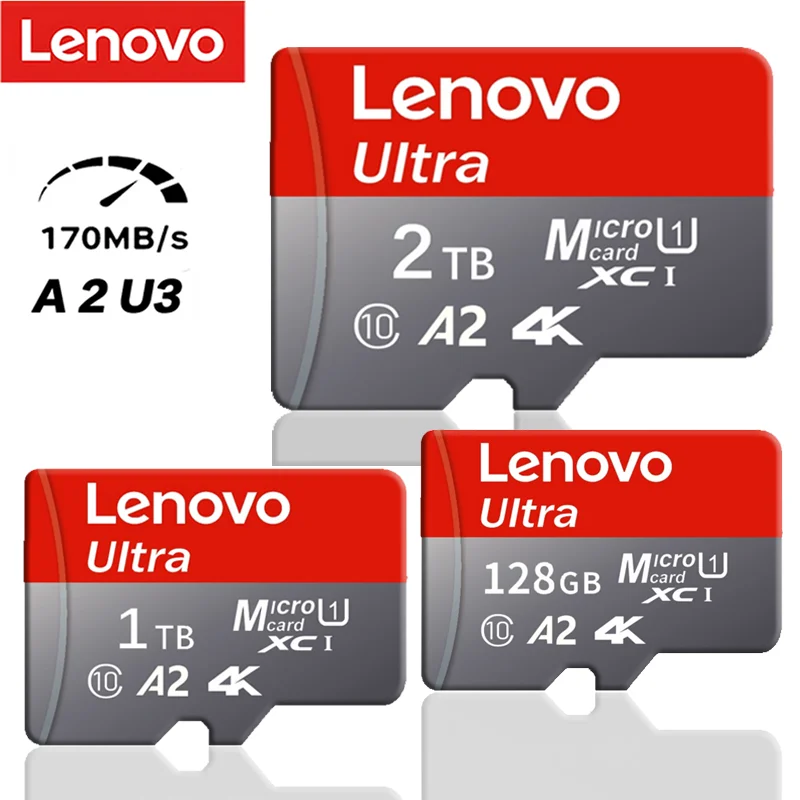 Lenovo SD Card 2TB 1TB High Speed 512GB 128GB Micro TF Memory Card 4K Video Storage Android Phone Drone Gaming Travel Tech memory card