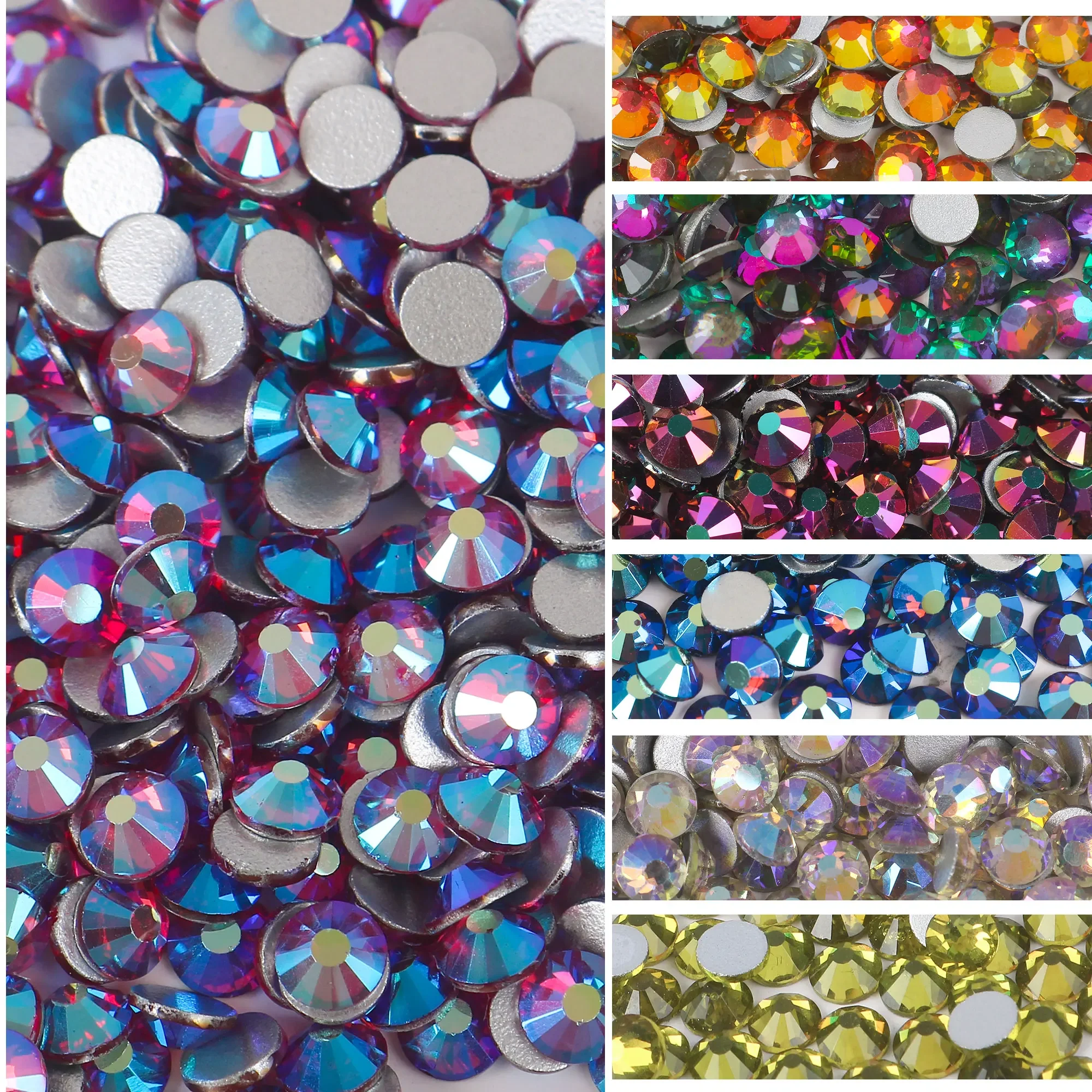 3MM 4MM 5MM Flat Back Resin Rhinestone Non HotFix Jelly AB