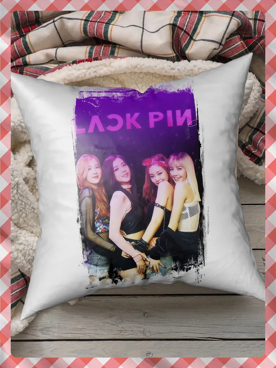Подушка для сна декоративная с принтом BLACKPINK (блэкпинк K-pop girl group Лиса Джису Розэ