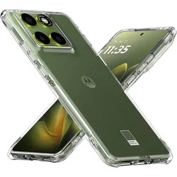 Reinforced Corner Soft TPU Clear Shockproof Camera Protection Case Cover for Motorola Edge X70 Ai (Clear)