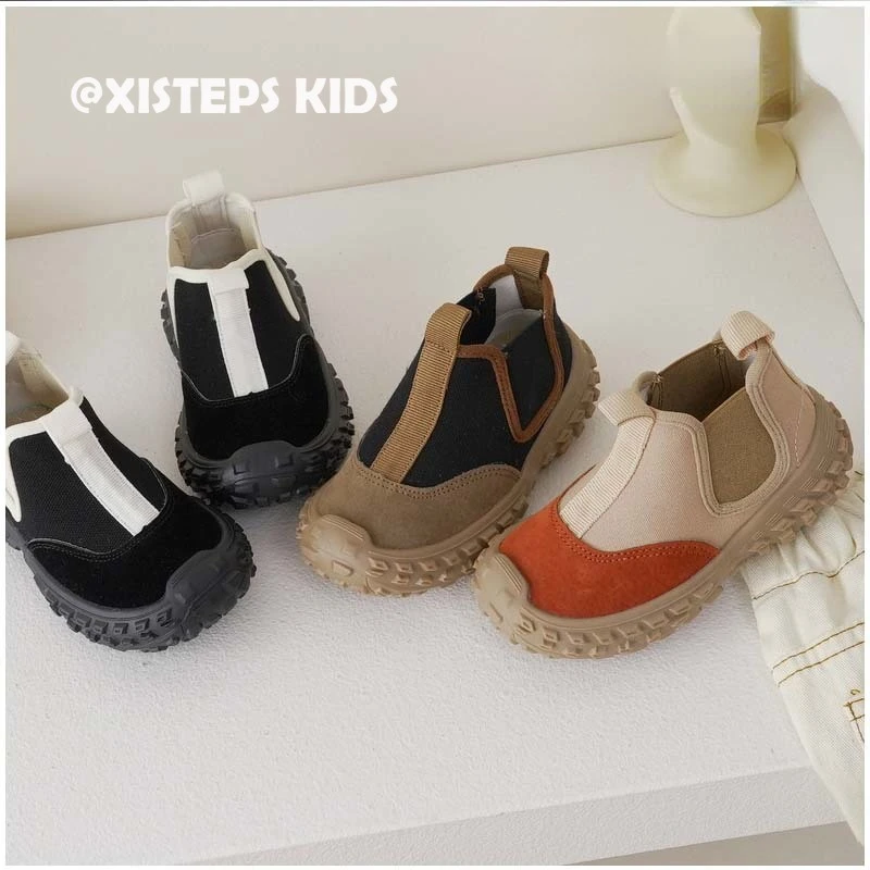 

Non-slip Children Girls Boys Outdoor Sport Shoes Casual Canvas Shoes 1-7Y Toddler Slip-on Sneakers Tenis Infantil 2023 Autumn