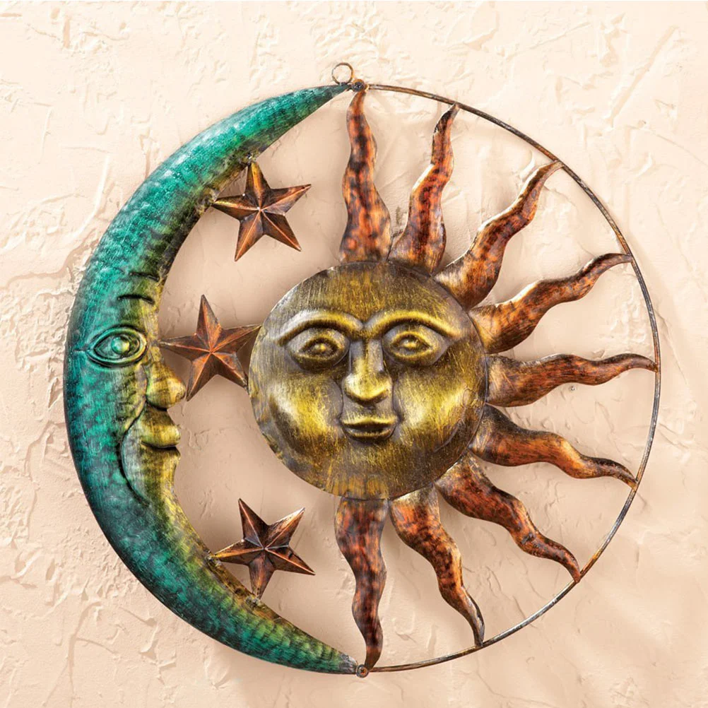 

Metal Flower Door Decor Wedding Wall Decoration Sun Moon Wall Art Decor Wall Hanging Decoration Rustic Hanging Wall Plaque