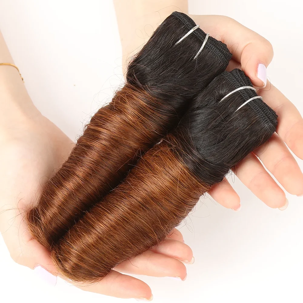 2Pcs/Pack Human Hair Extensions Brazilian Hair Weave Bundles For Women