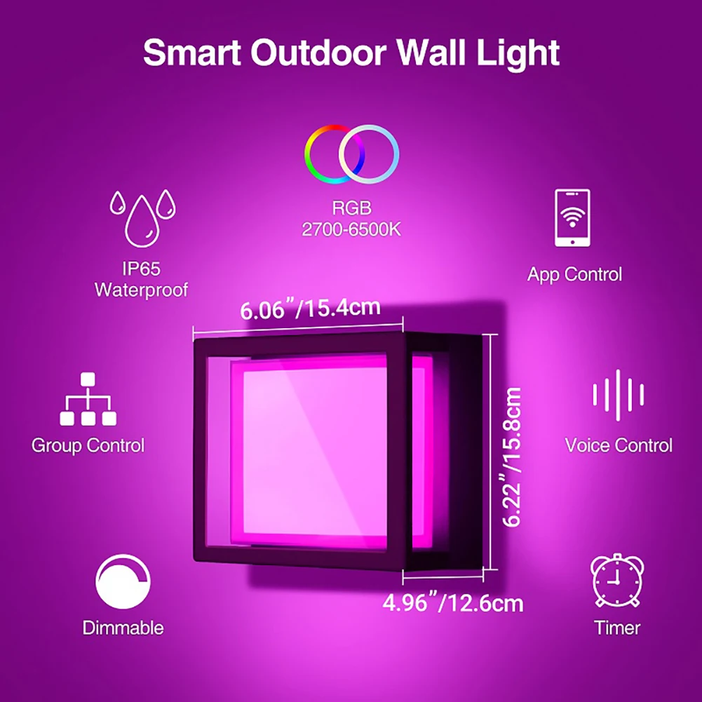 SmartLifeWallLampIP65WaterproofIndoorWallLightRGBNightLight