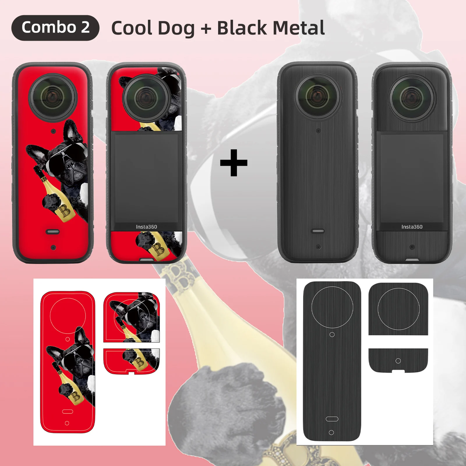 Description Picture 6 of item2 Set PVC Stickers Protective Film for Insta 360 X3 Waterproof Scratch-proof Decals Removable Skin Cover for Insta360 X3 Camera
